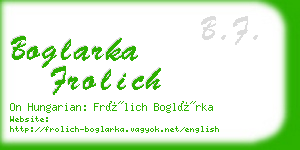 boglarka frolich business card